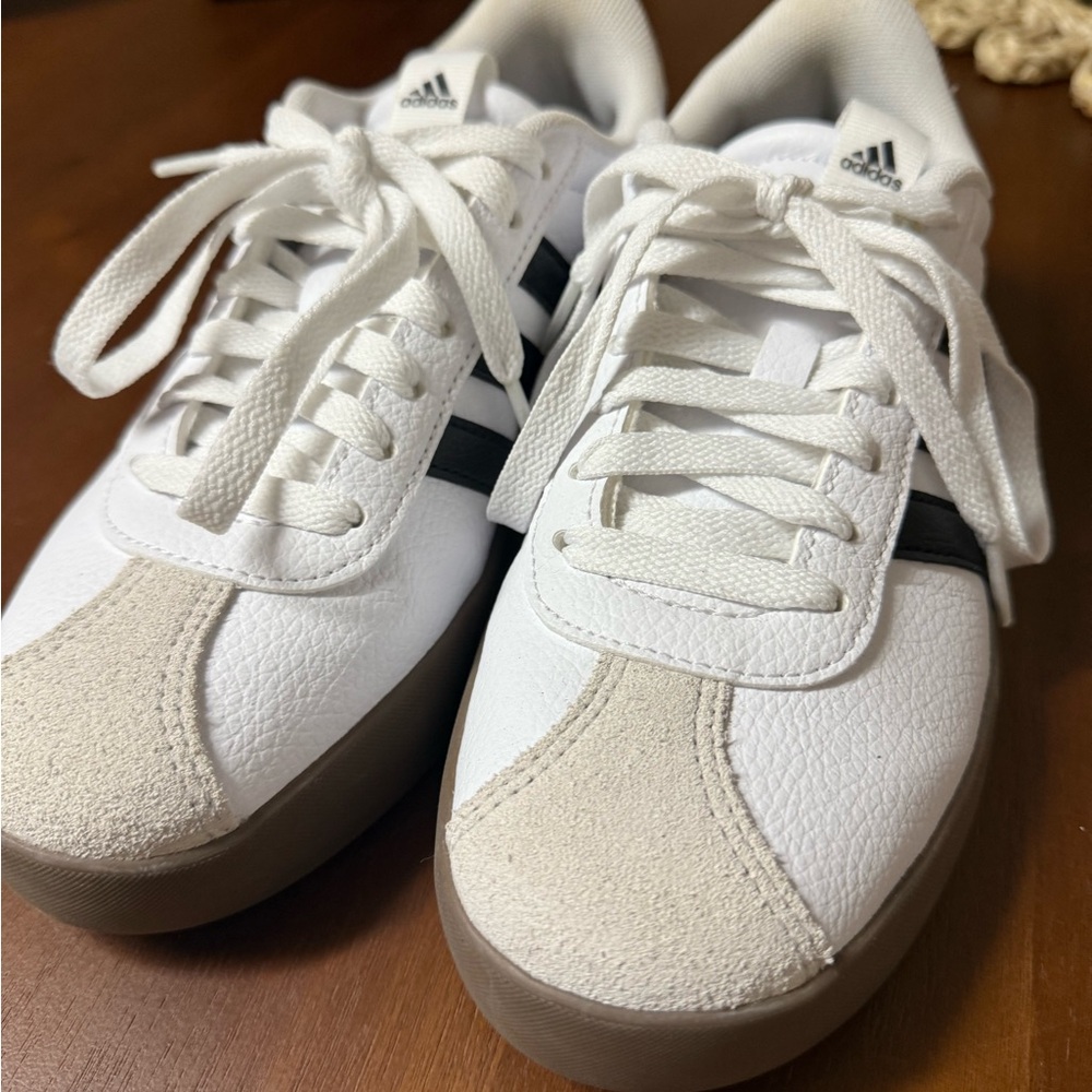 Adidas Classic White and Black Trainers